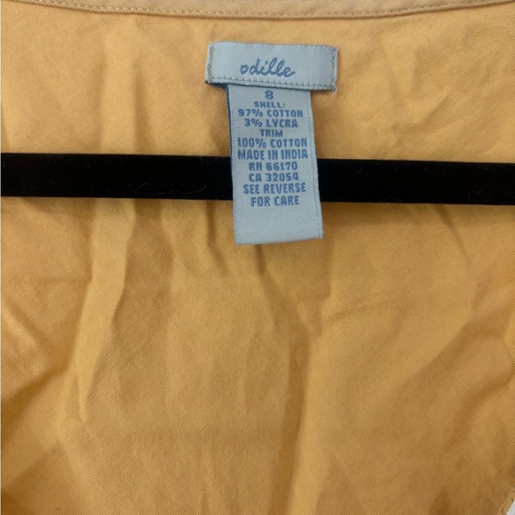 Odille Anthropology Gold Tank Top with White Floral Embroidery - Picture 2 of 8